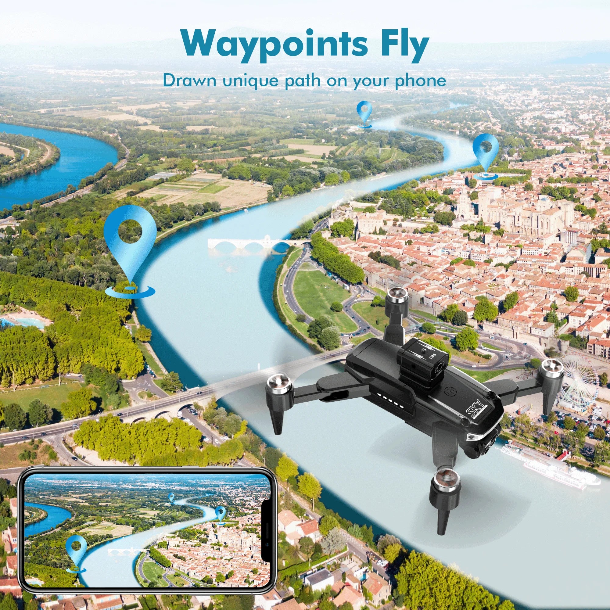 RC Drone with Camera for Kids Adults, 1080P FPV RC Quadcopter Drones for Beginners, Foldable, 3D Flips,One Key Take Off/Land