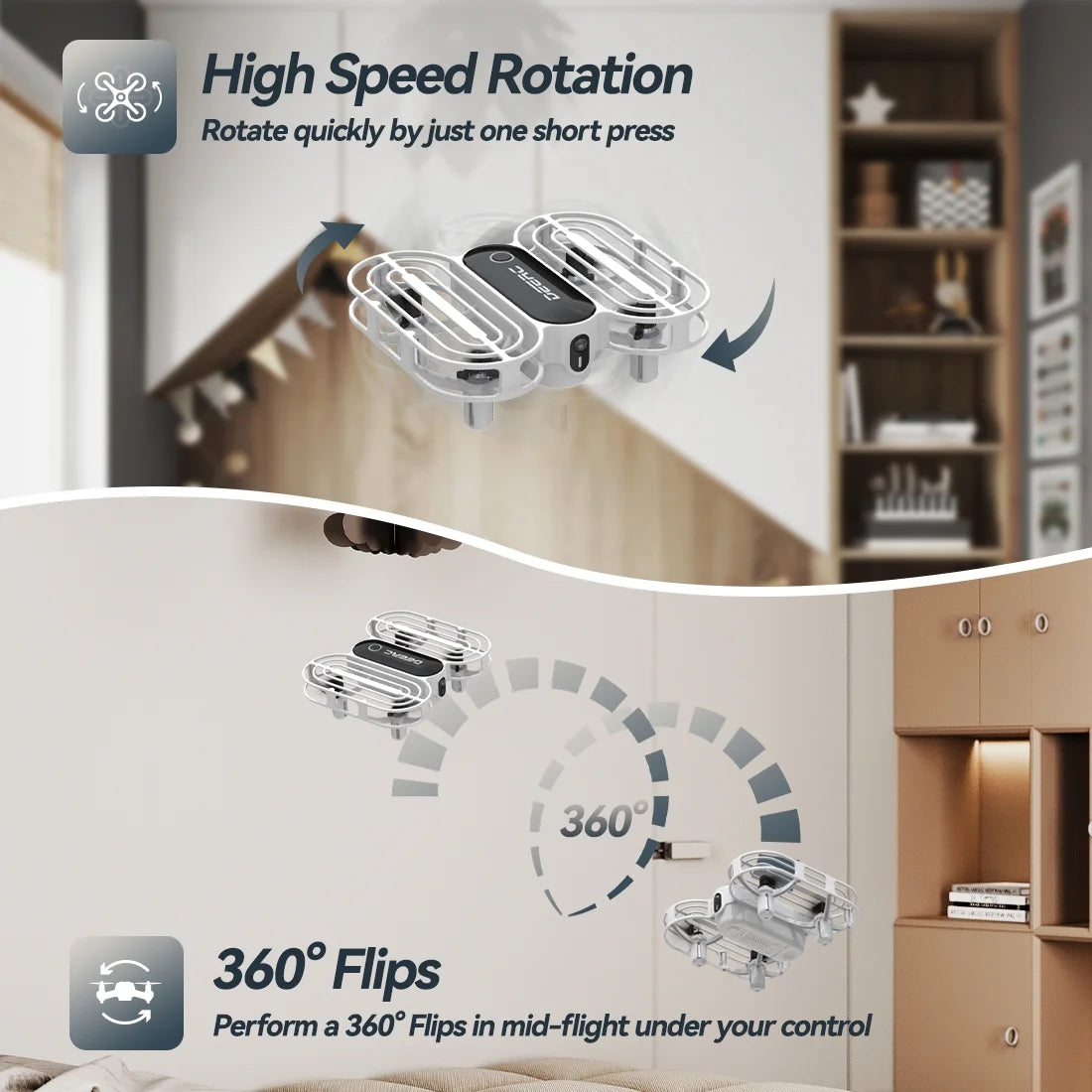 D11 Mini Drone for Kids and Beginners, RC Quadcopter Drone with Altitude Hold, Headless Mode, 3D Flips and Emergency Stop, 3 Batteries, Black