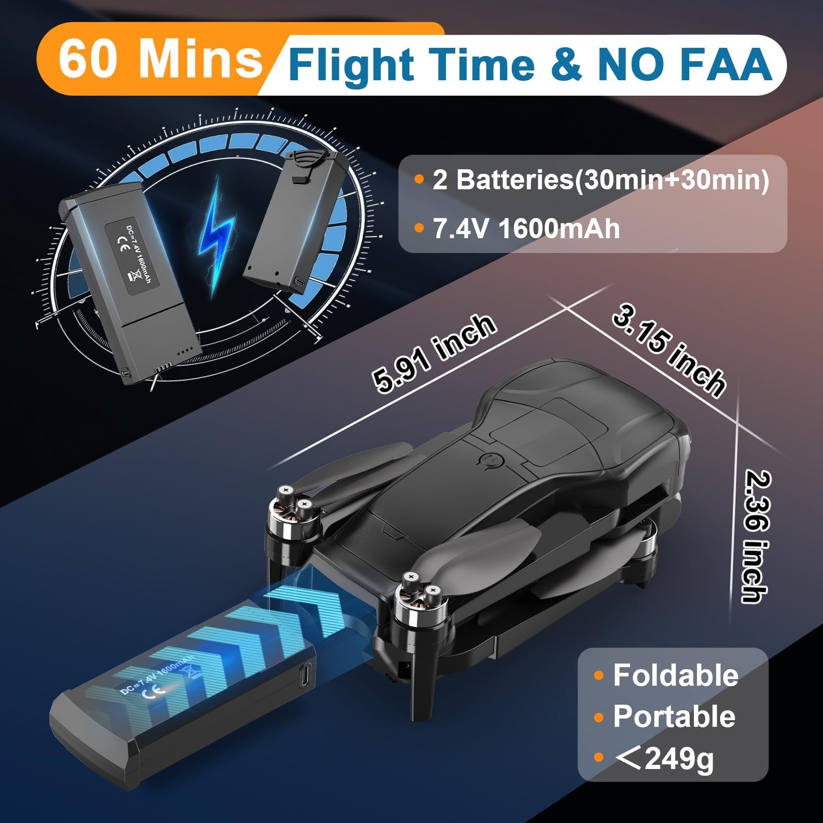 4K GPS Drone with Camera for Adults, Brushless Motor, 4.5" HD Screen Remote W...