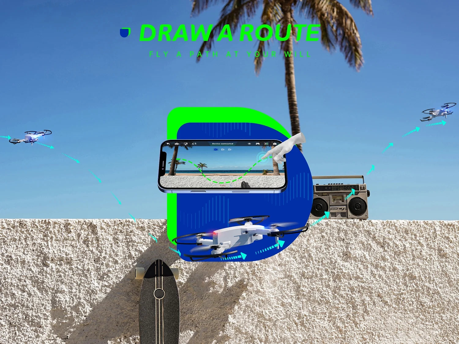 1080P Mini Foldable Drone with HD Camera FPV Wifi RC Quadcopter, Voice Control, Gesture Control, Trajectory Flight, Circle Fly, High-Speed Rotation, 3D Flips, Headless Mode