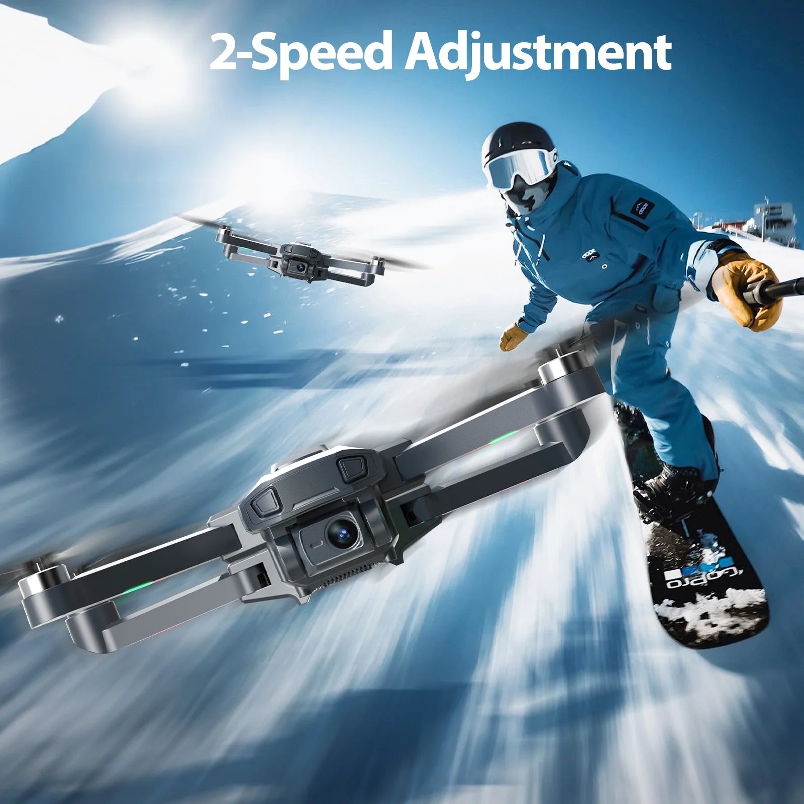 Drones with Camera for Adults 4K,  WF33 GPS Foldable FPV Drone with 4.5" LCD Screen on Controller, 8GB Card, under 249G, Brushless Motor, 2 Batteries, Gray