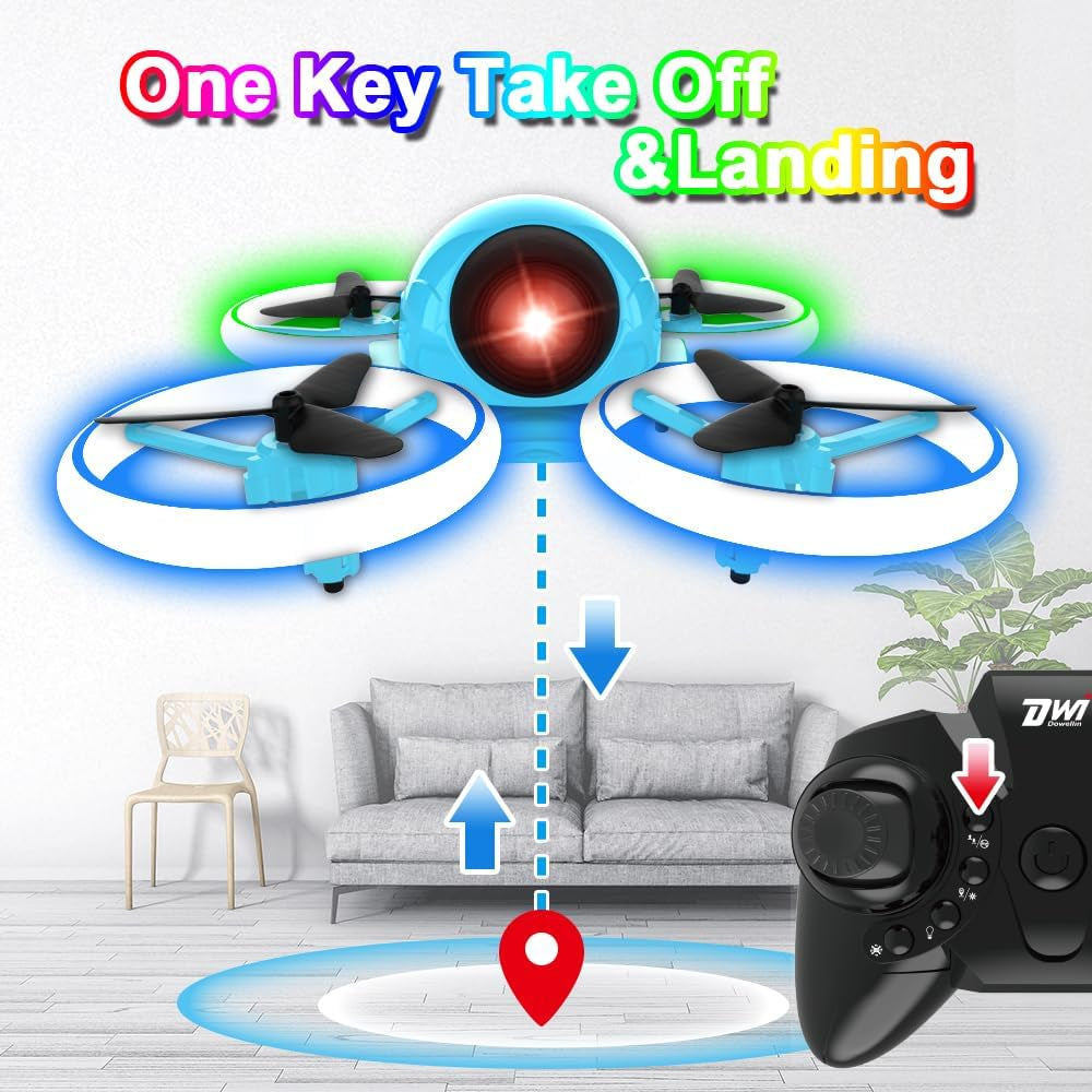 Mini Drone for Kids, 4.9 Inch Small Flying Toys Drones with LED Light One Key Take off Spin Flips RC Mini Drones Nano Quadcopter Long Flight Time Drones for Beginners and Adults
