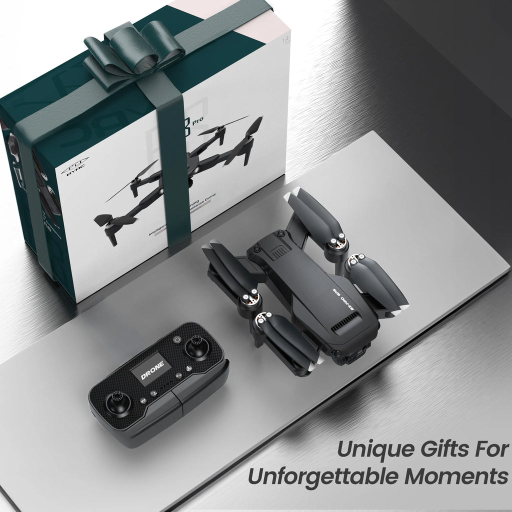 B3-PRO GPS Foldable Drone with 4K HD Camera for Adults, Brushless Motor, 2 Batteries, Black