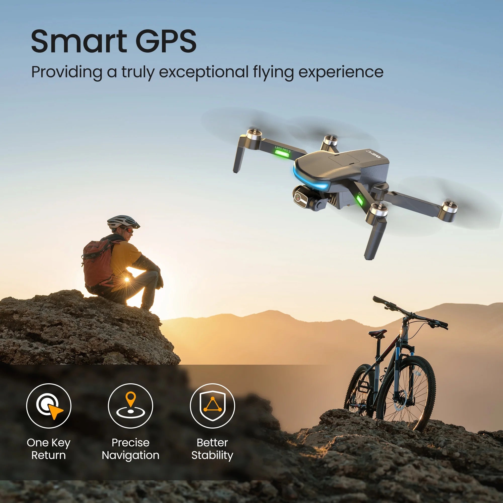 L800 Pro2 GPS Drone with 4K HD Camera for Adults and Beginners, 3-Axis Gimbal, FPV RC Quadcopter with Brushless Motor, 5G WIFI Transmission, 2 Batteries, Black
