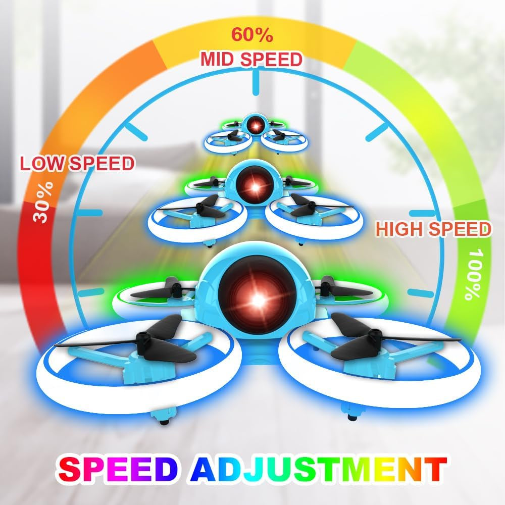 Mini Drone for Kids, 4.9 Inch Small Flying Toys Drones with LED Light One Key Take off Spin Flips RC Mini Drones Nano Quadcopter Long Flight Time Drones for Beginners and Adults