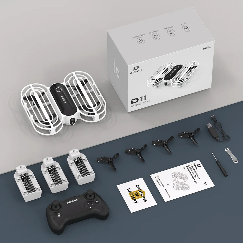 D11 Mini Drone for Kids and Beginners, RC Quadcopter Drone with Altitude Hold, Headless Mode, 3D Flips and Emergency Stop, 3 Batteries, Black