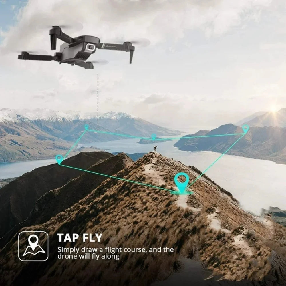 RC Drone with 1080P Camera for Adults and Kids, Wifi FPV Live Video RC Quadcopter for Beginners, 2 Batteries, Black