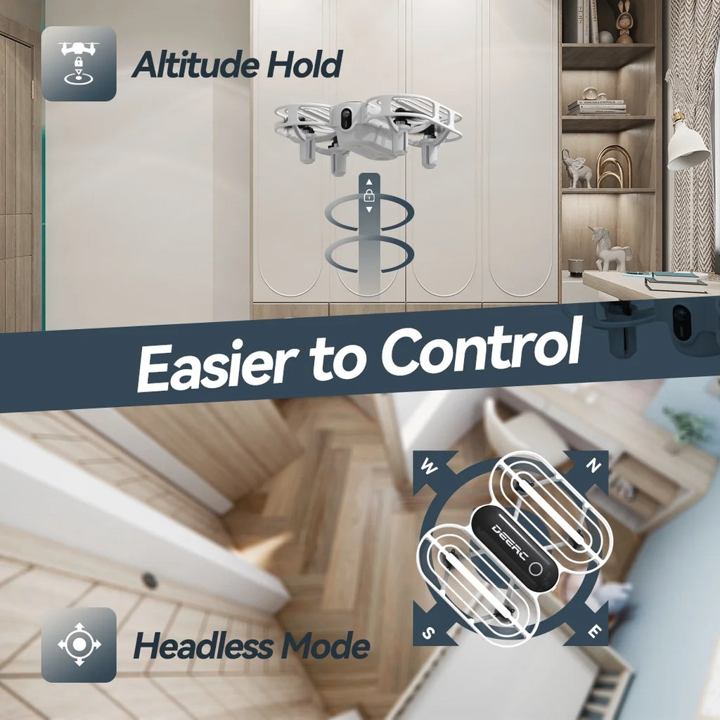 D11 Mini Drone for Kids and Beginners, RC Quadcopter Drone with Altitude Hold, Headless Mode, 3D Flips and Emergency Stop, 3 Batteries, Black