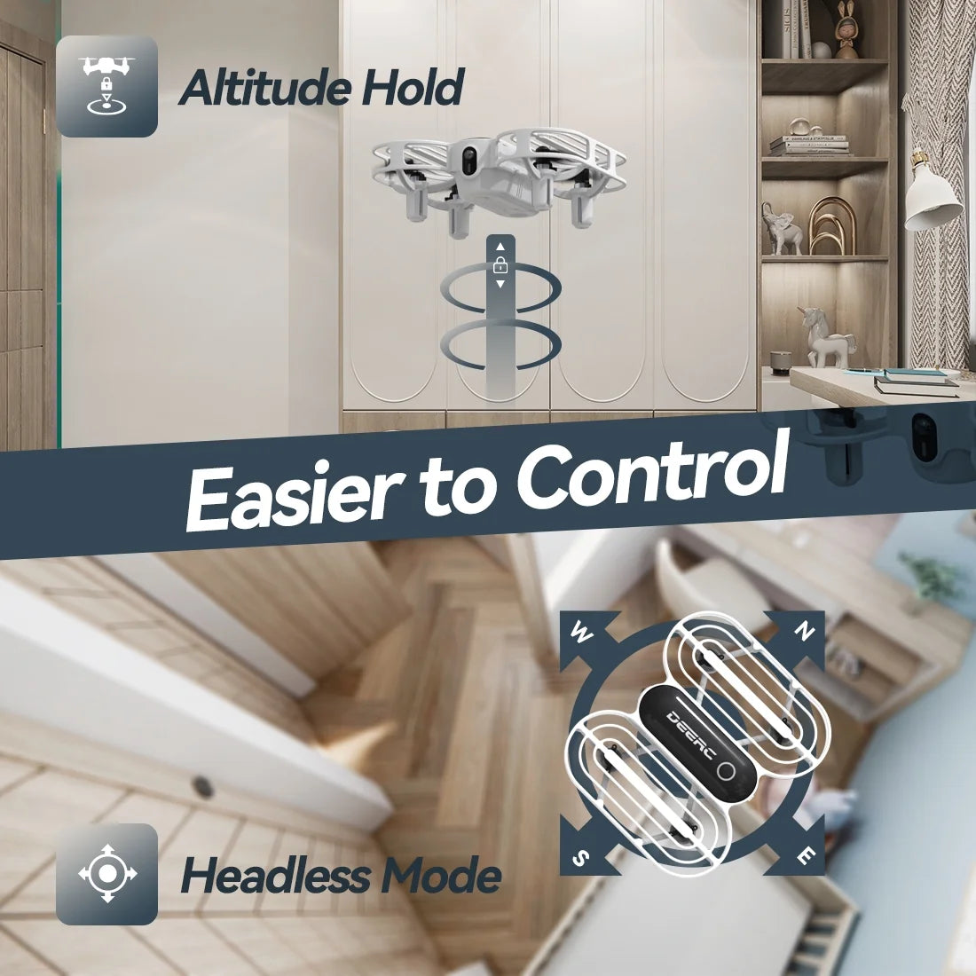 D11 Mini Drone for Kids and Beginners, RC Quadcopter Drone with Altitude Hold, Headless Mode, 3D Flips and Emergency Stop, 3 Batteries, Black