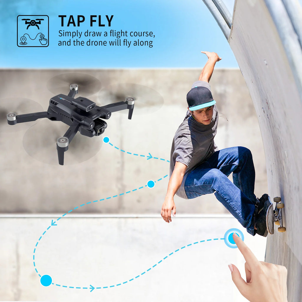 4K FPV Drone with Dual Camera & Brushless Motor, 2 Batteries, Optical Flow, Gesture & Trajectory Control, RC Quadcopter with Carrying Case, Easy to Fly, Great Gift for Beginners,Teens & Adults