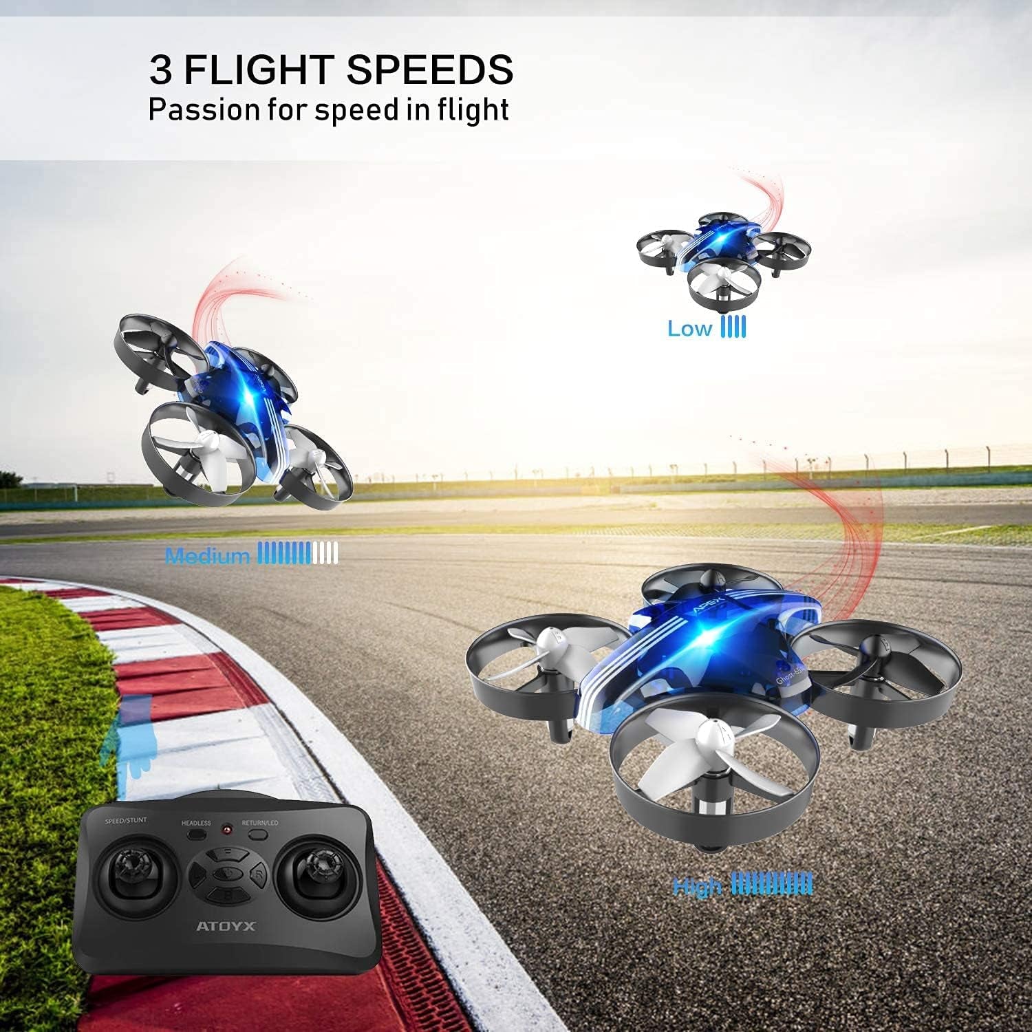 Mini Drone for Kids & Beginners, Indoor Portable Hand Operated/Rc Nano Helicopter Quadcopter with Auto Hovering, Headless Mode & Remote Control, Children'S Day Gift for Boys and Girls -Blue.4-Blade Design Delivers Greater Stability and Increased Thrust.