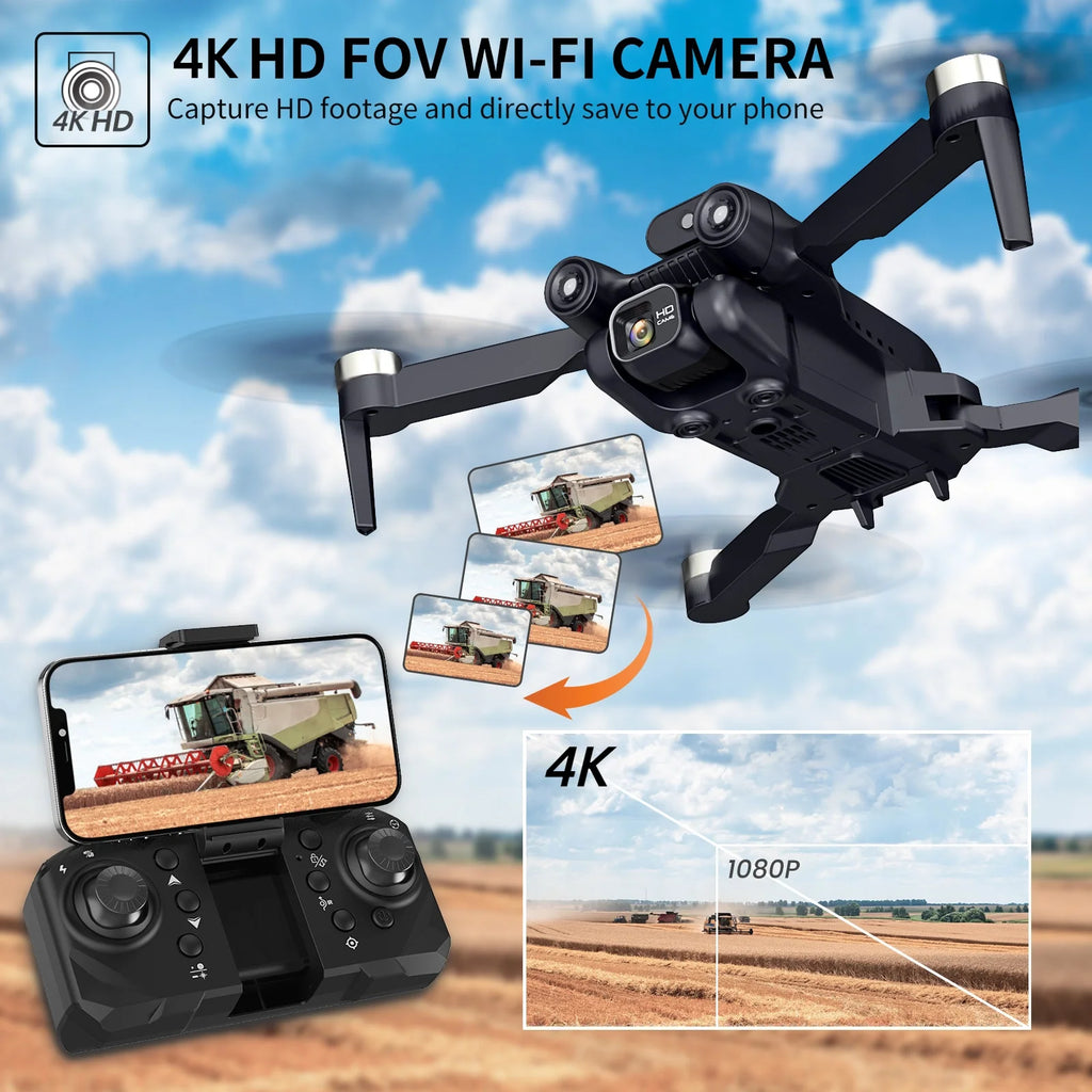 4K FPV Drone with Dual Camera & Brushless Motor, 2 Batteries, Optical Flow, Gesture & Trajectory Control, RC Quadcopter with Carrying Case, Easy to Fly, Great Gift for Beginners,Teens & Adults